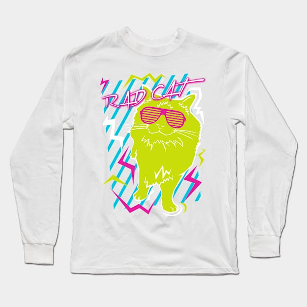 Rad Cat Long Sleeve T-Shirt by mg88